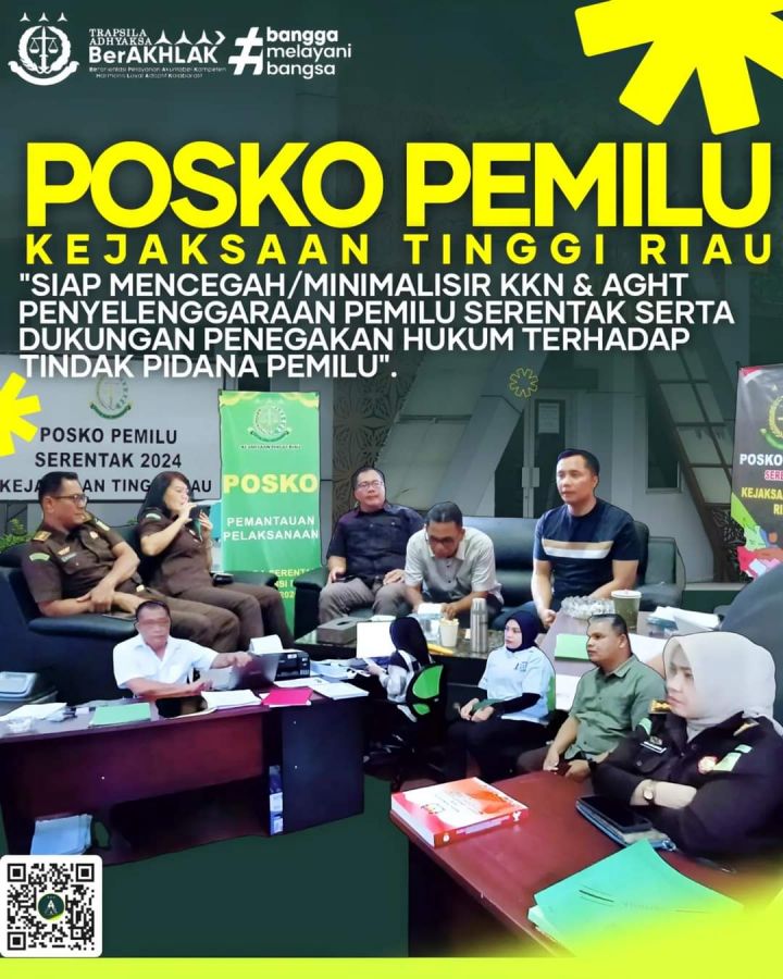 Asisten Intelijen Kejati Riau Tinjau Kesiapan Posko Pemilu Serentak 2024