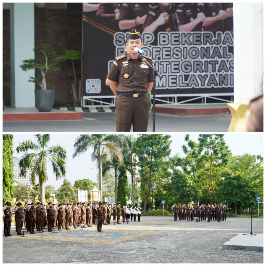 Asisten Pidana Militer Kejaksaan Tinggi Riau Menjadi Penerima Apel Kerja Pagi